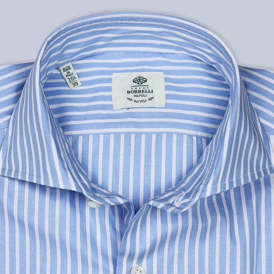 Blue White Striped Cutaway Shirt