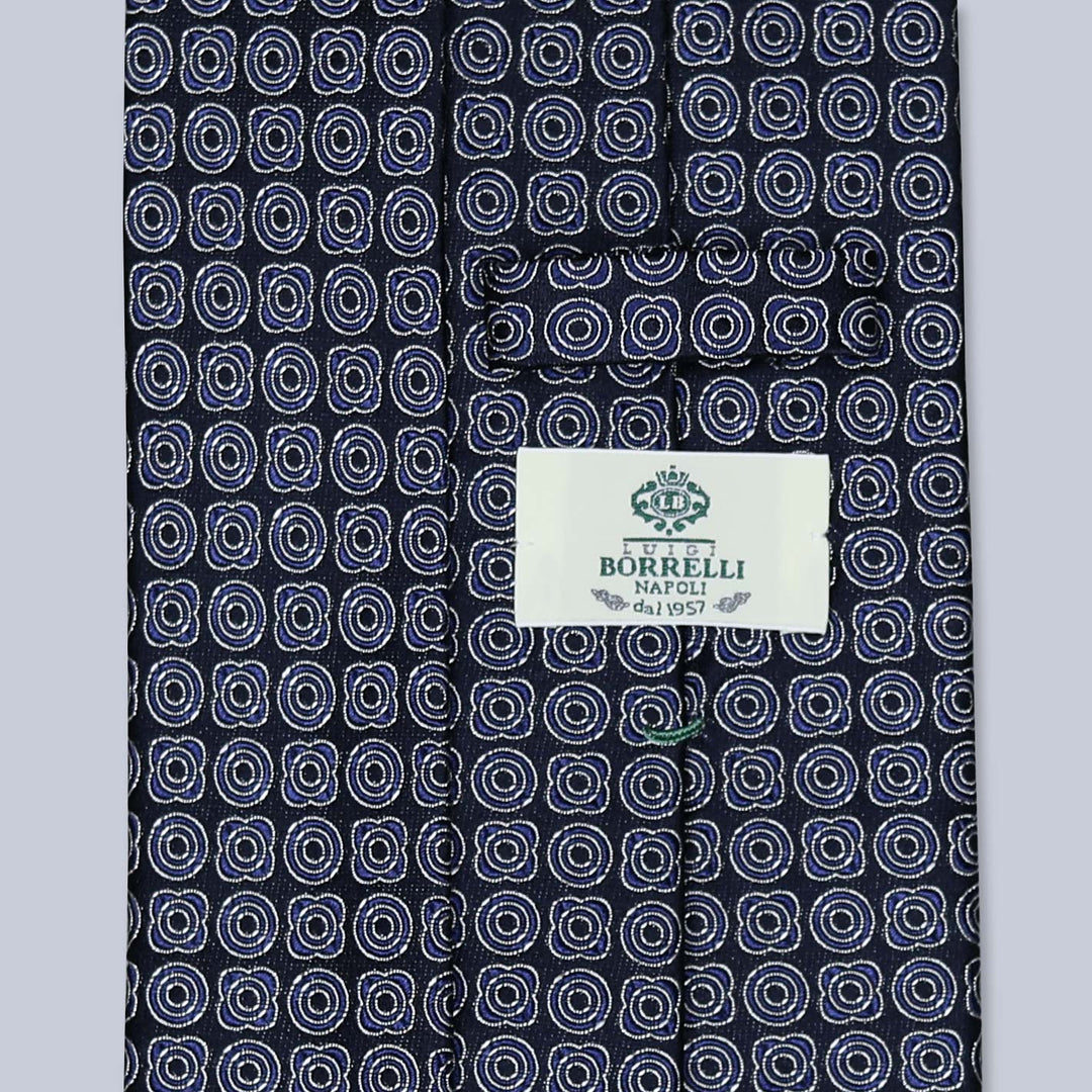 Navy Geometric Silk Tie