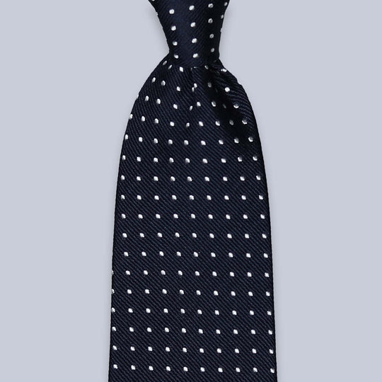 Navy Pindot Silk Tie