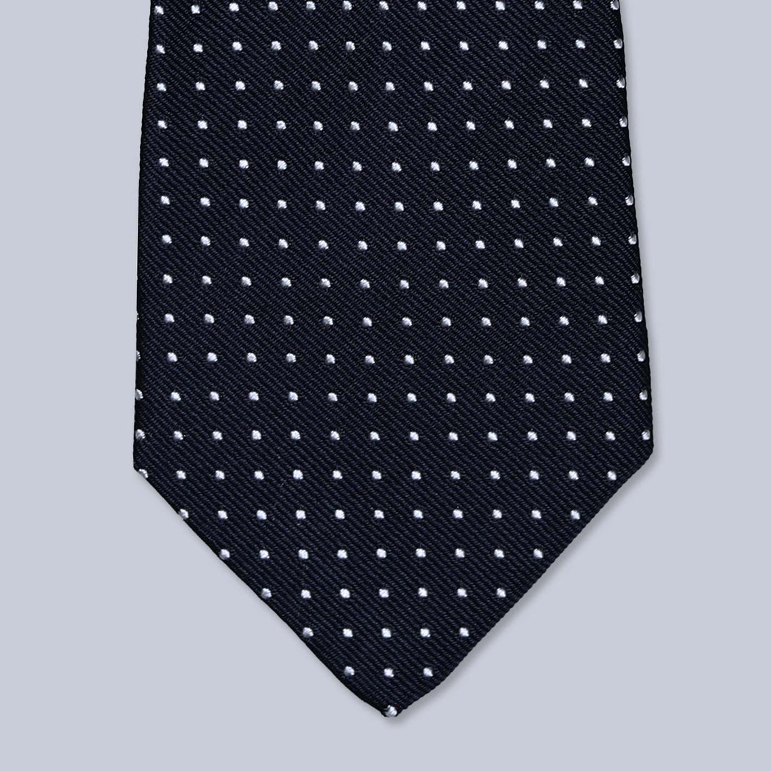 Navy Pindot Silk Tie