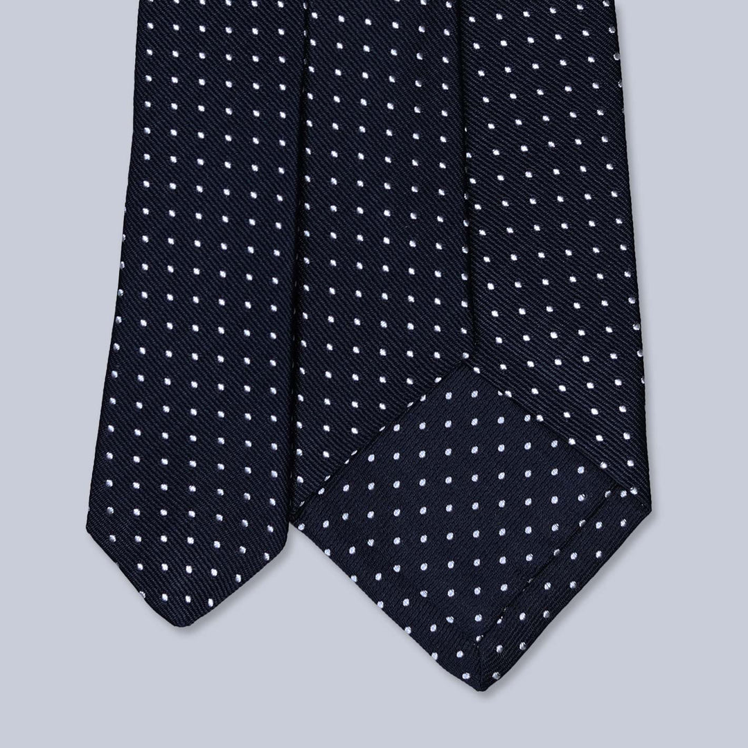 Navy Pindot Silk Tie