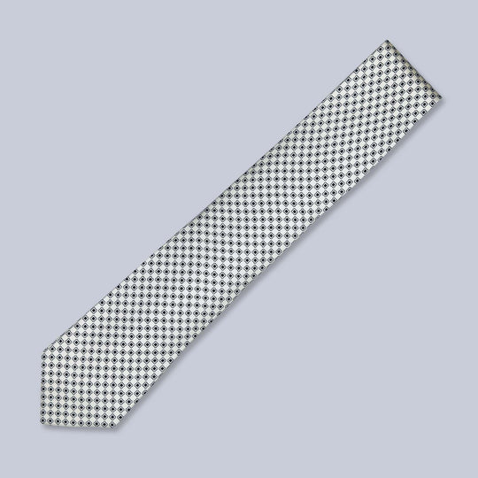 Off-white Navy Geometric Silk Tie