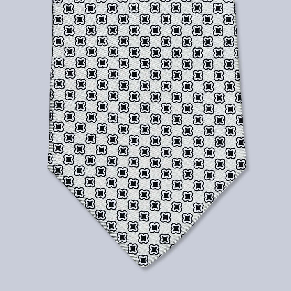 Off-white Navy Geometric Silk Tie