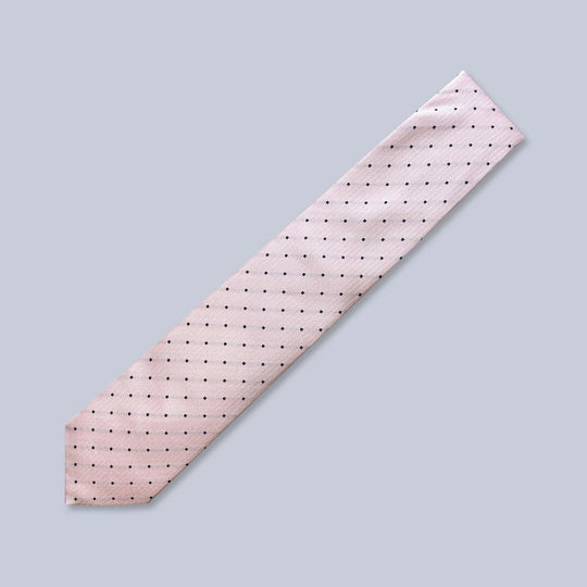 Pink Navy Polka Dot Silk Tie
