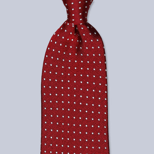 Red Pindot Silk Tie