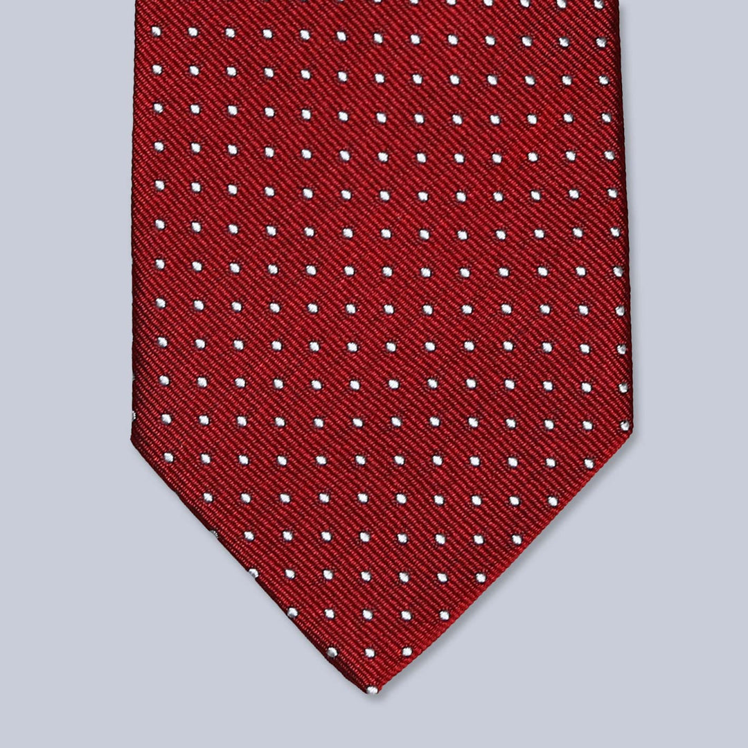 Red Pindot Silk Tie