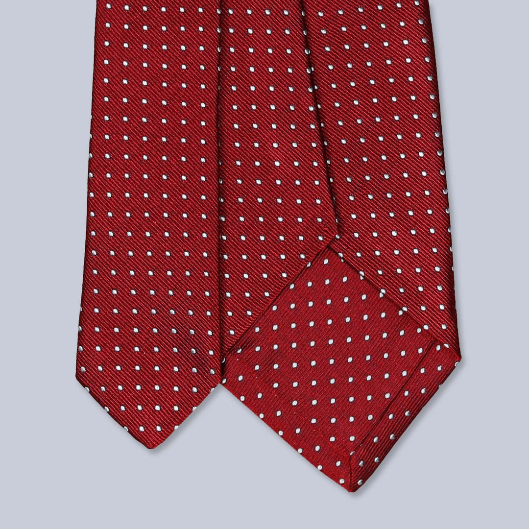 Red Pindot Silk Tie