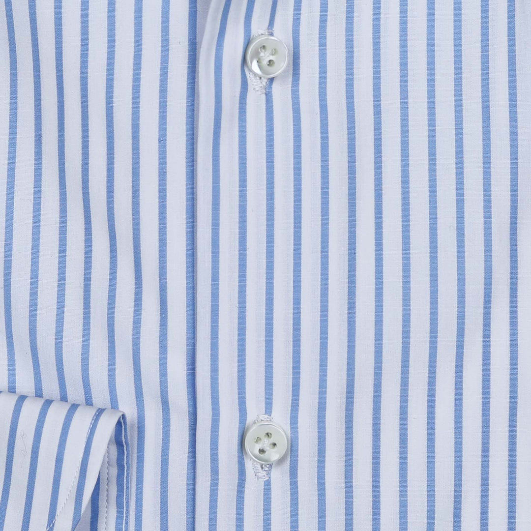 White Blue Striped Cutaway Shirt