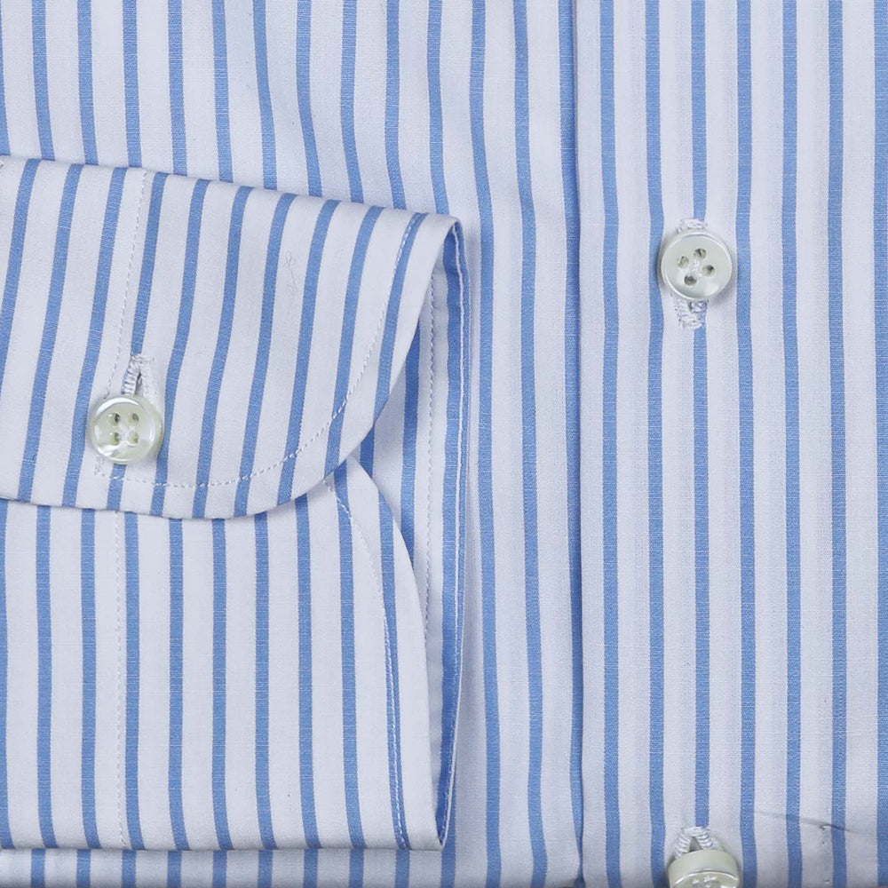 White Blue Striped Cutaway Shirt