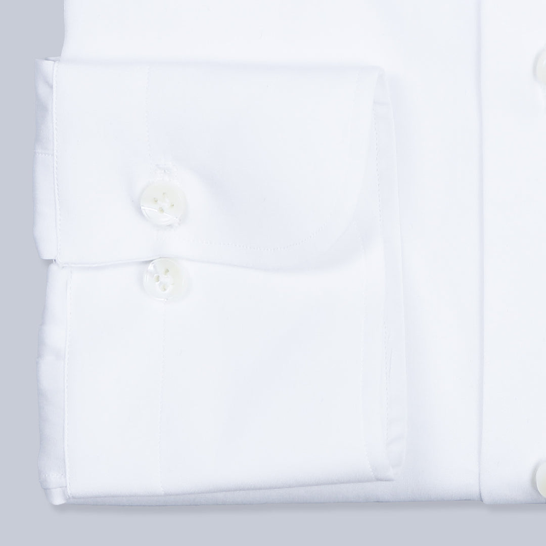 White Popeline Cutaway Shirt