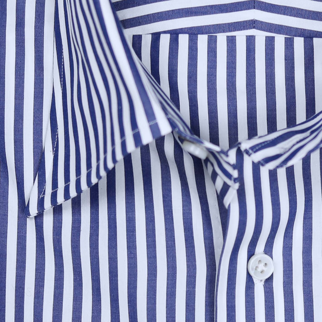 75th Anniversary Navy White Striped Turndown Shirt