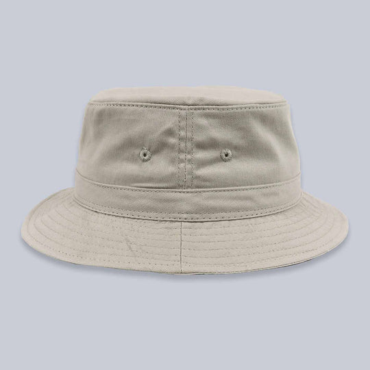 Beige Cotton Bucket Hat
