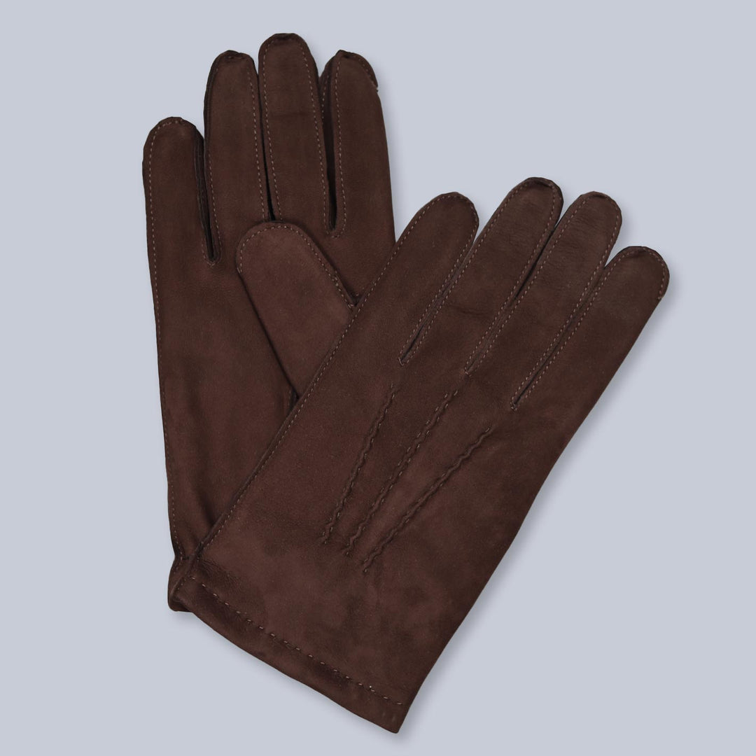 Brown Suede Cashmere Lined Gloves