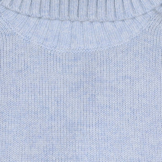 Ice Blue Cashmere Roll Neck Sweater