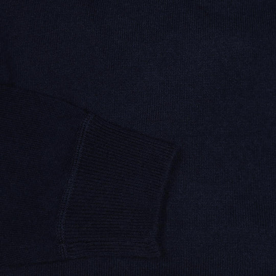 Navy Cashmere V-neck Sweater