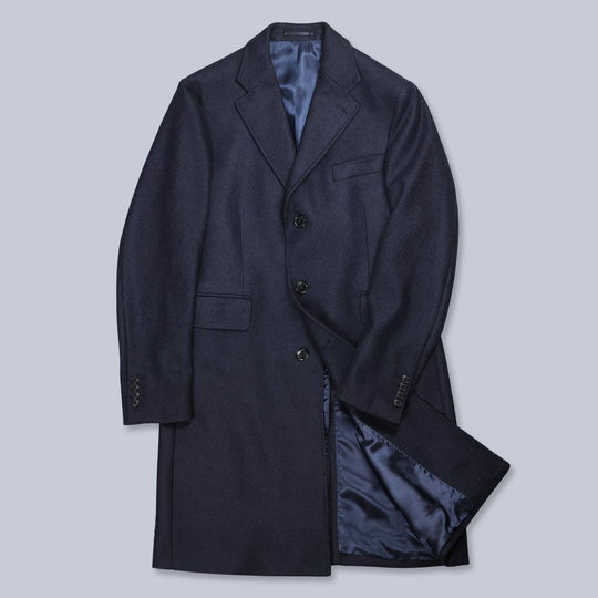 Navy Loro Piana Merino Wool Coat