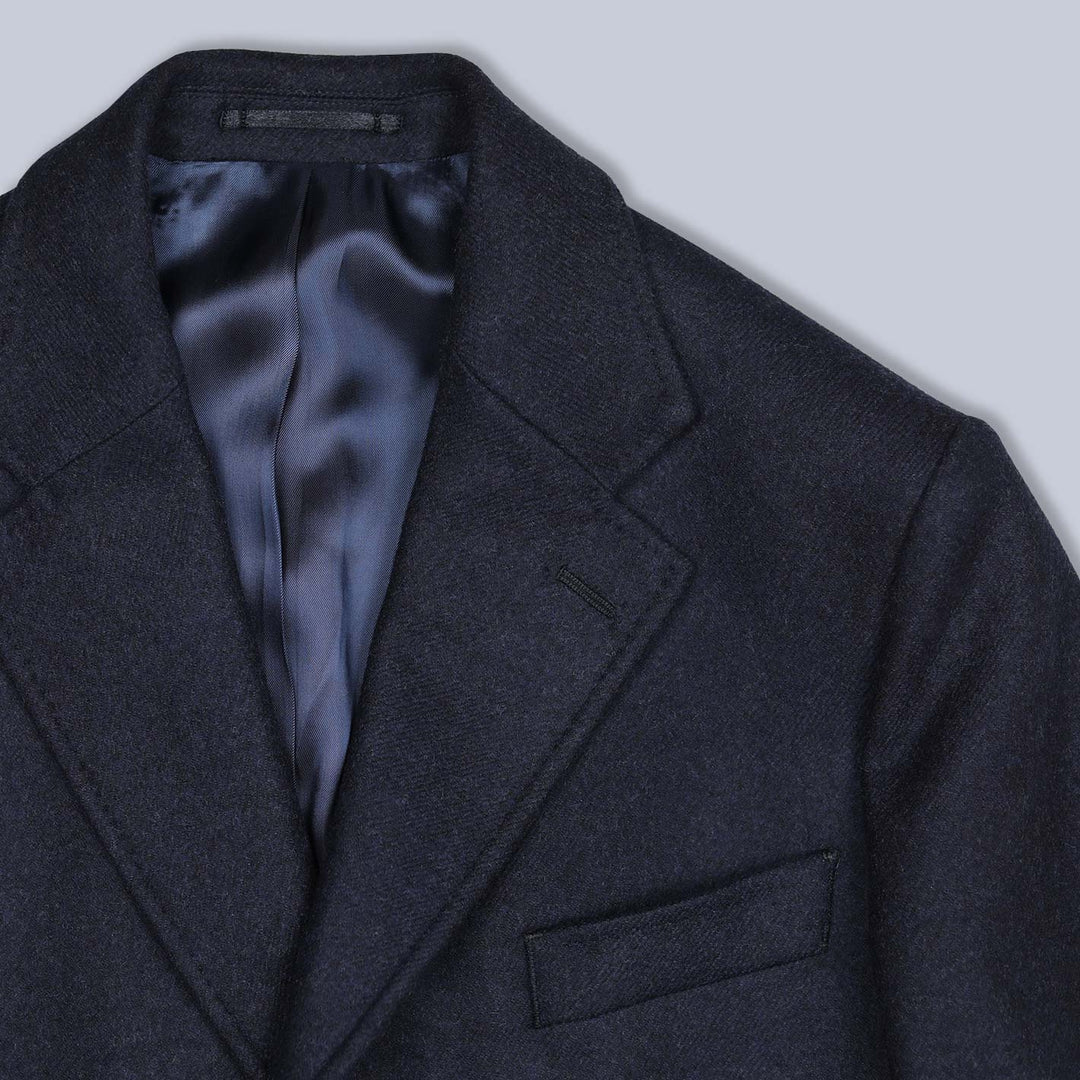 Navy Loro Piana Merino Wool Coat