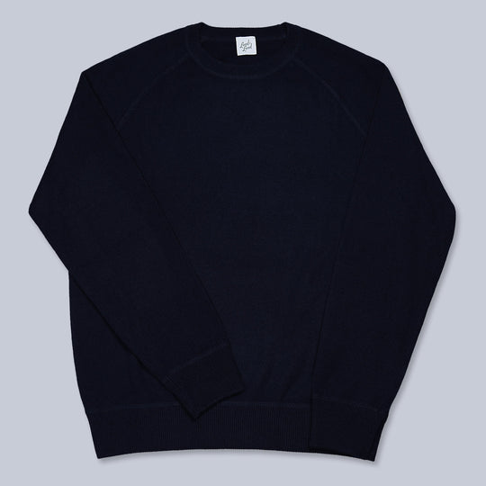 Navy Raglan Cashmere Sweater