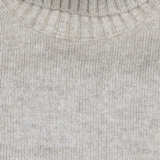 Oatmeal Cashmere Roll Neck Sweater