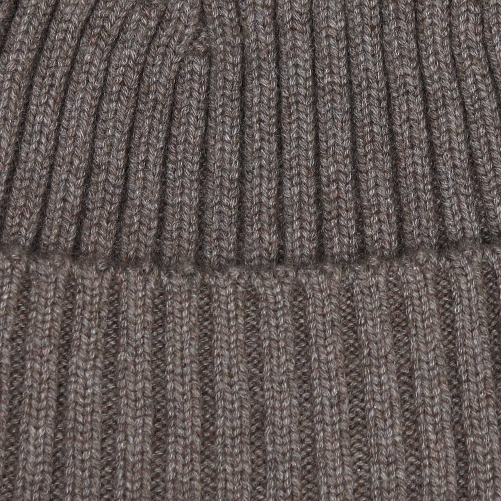 Lund Lund Taupe Ribbed Cashmere Beanie