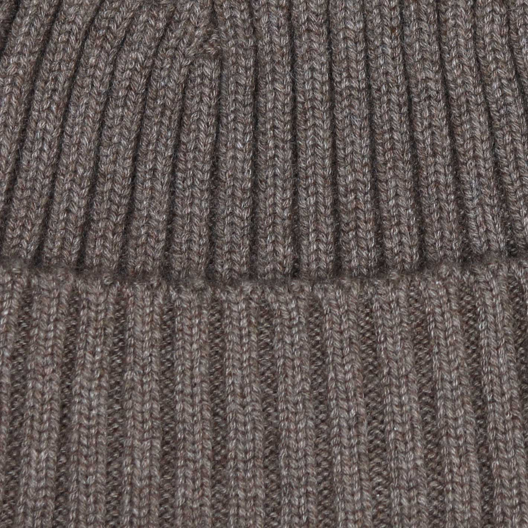 Lund Lund Taupe Ribbed Cashmere Beanie