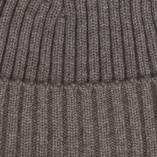 Lund Lund Taupe Ribbed Cashmere Beanie