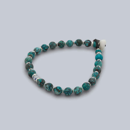 Chrysocolla Blue Beads Natural 6mm Bracelet