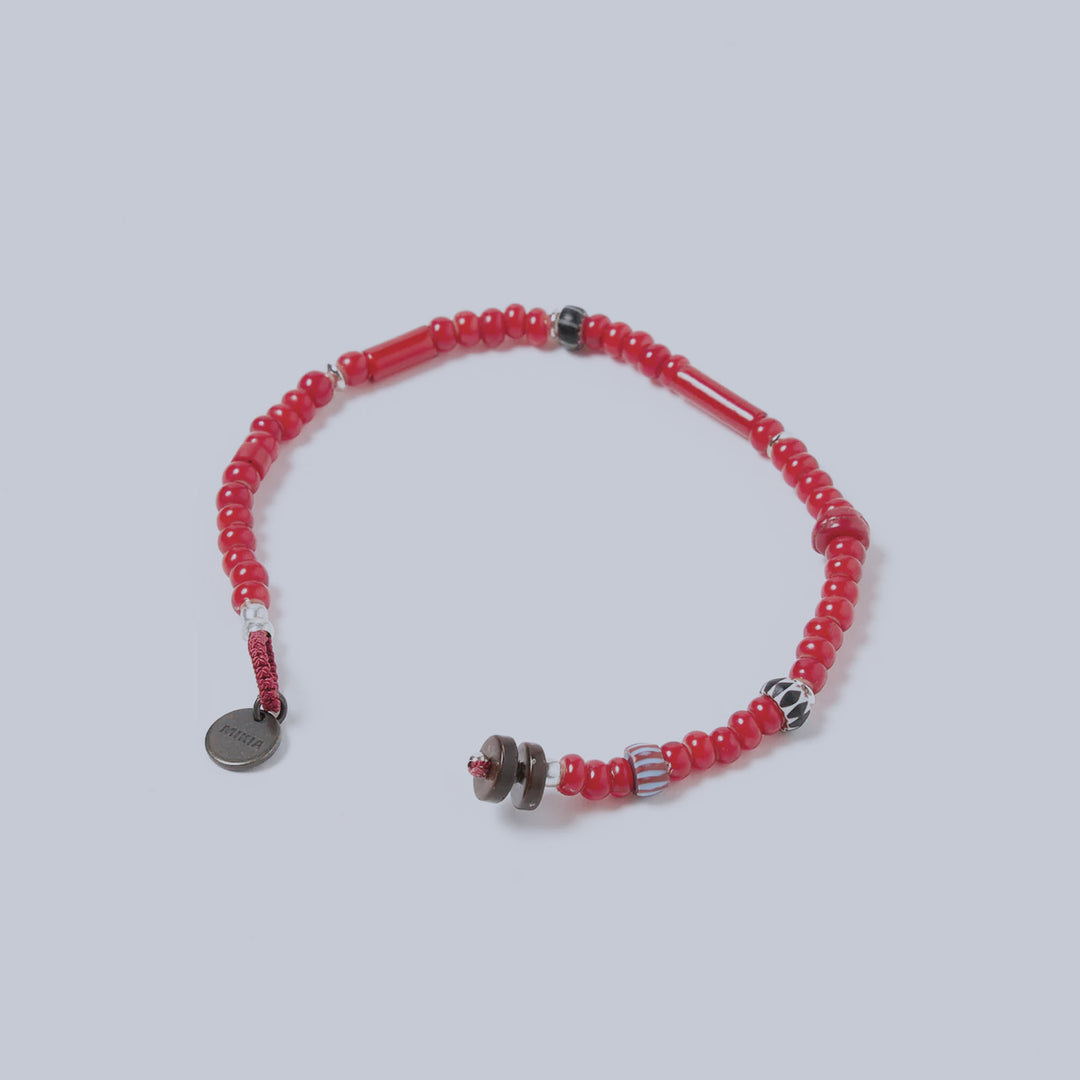 Red Beads Natural 4mm Bracelet