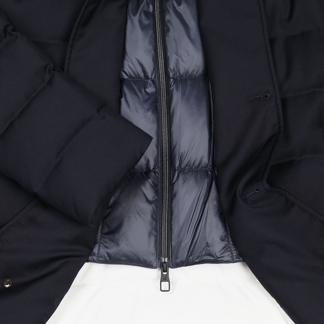 Navy Down Padded Superfine 120s Short Coat