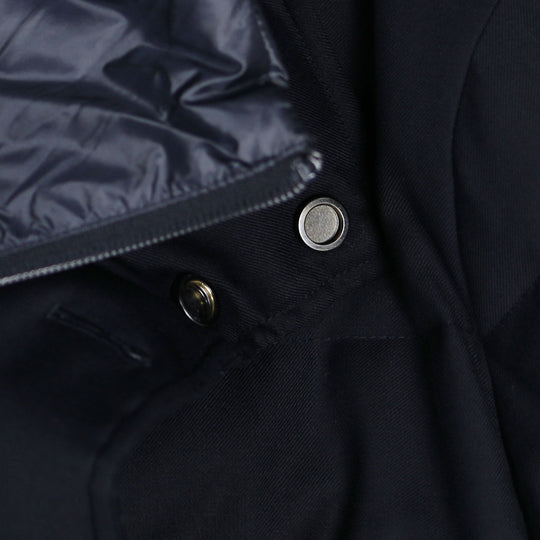 Navy Down Padded Superfine 120s Short Coat