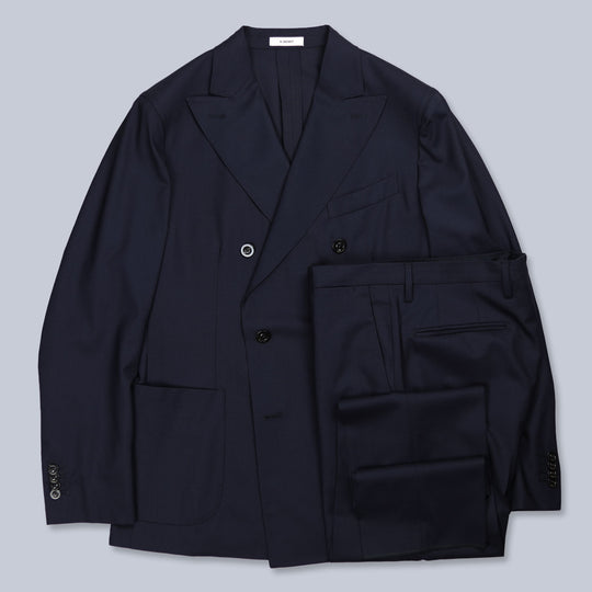 Navy Double-Breasted Lightweight Virgin Wool Suit