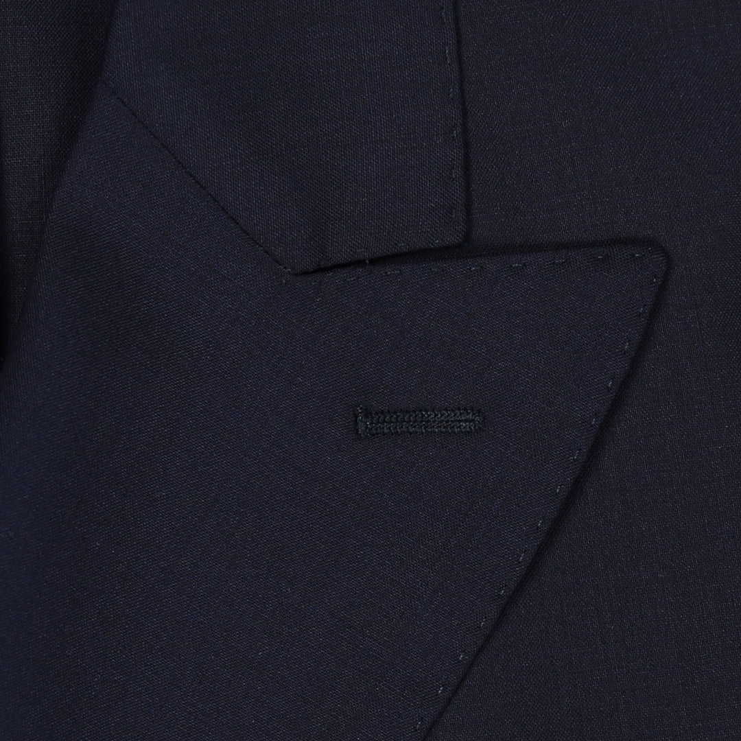 Navy Double-Breasted Lightweight Virgin Wool Suit