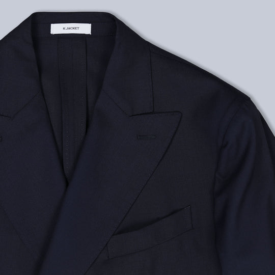 Navy Double-Breasted Lightweight Virgin Wool Suit