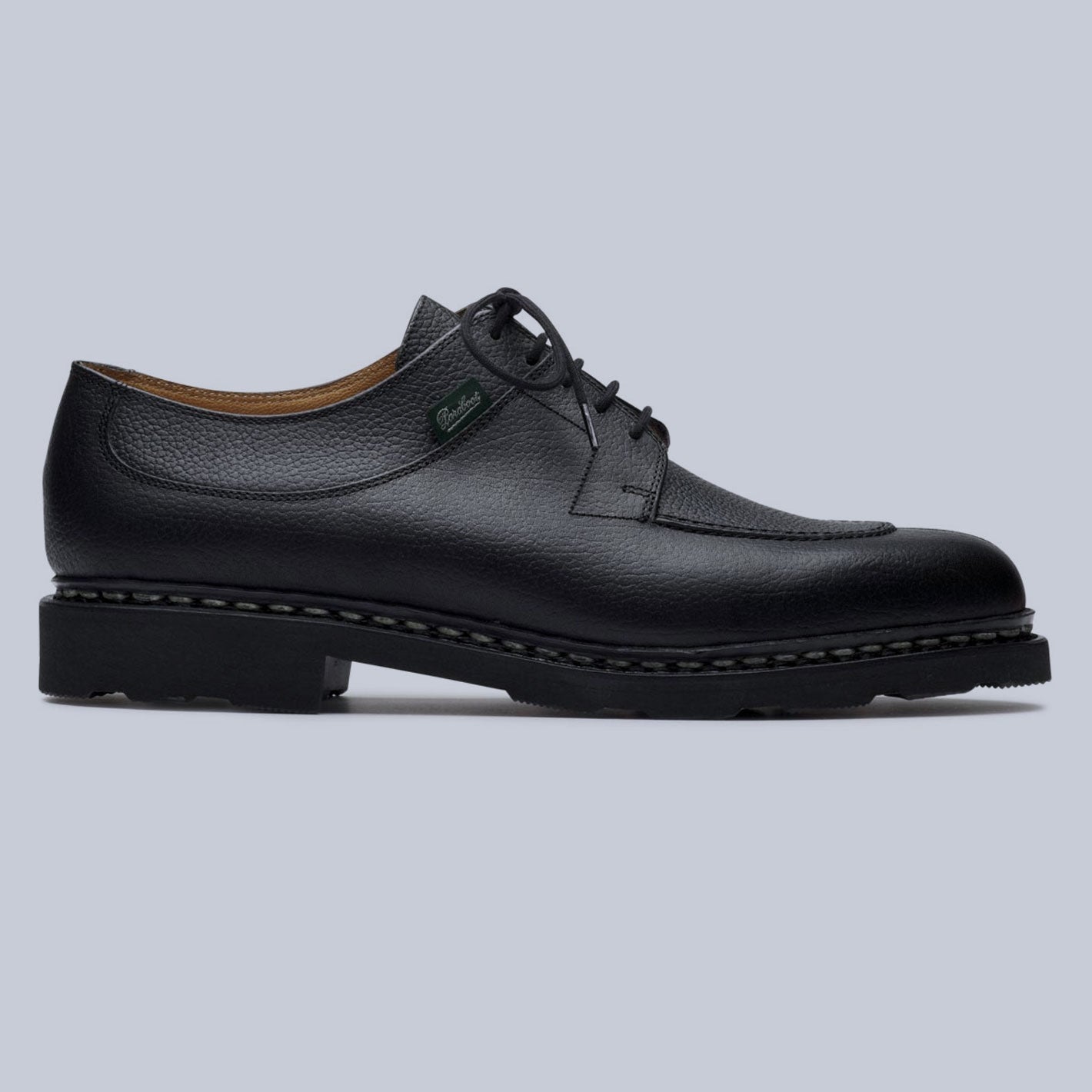 Black Grain Leather Avignon Split Toe Derby Shoes