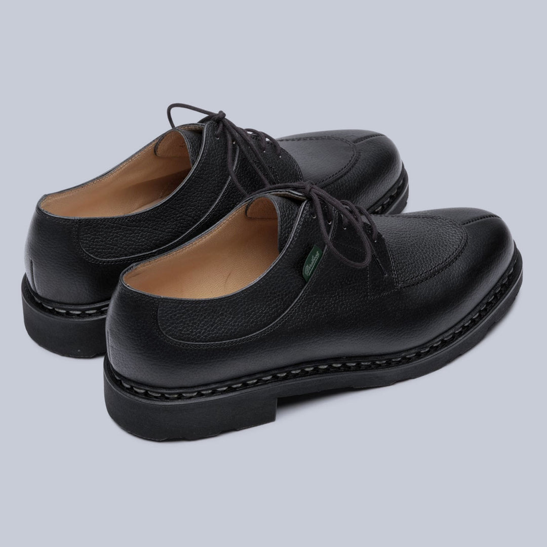 Black Grain Leather Avignon Split Toe Derby Shoes