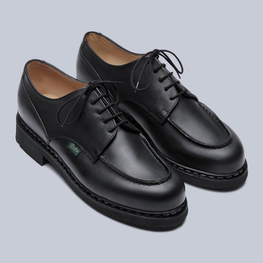 Black Leather Chambord Derby Shoes