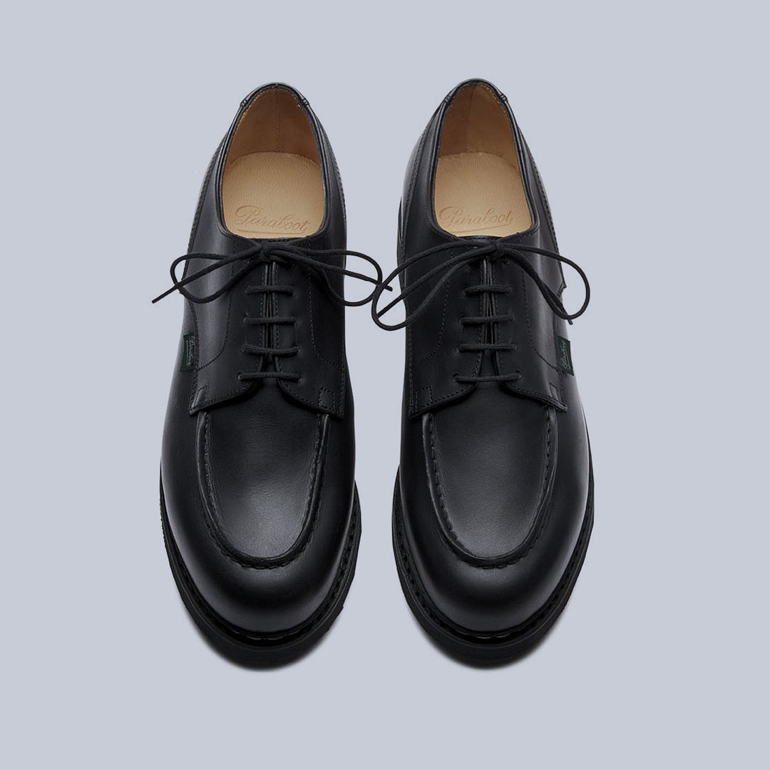 Black Leather Chambord Derby Shoes