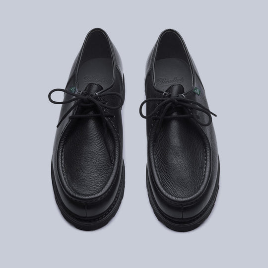 Black Soft Leather Michael Derby Shoes