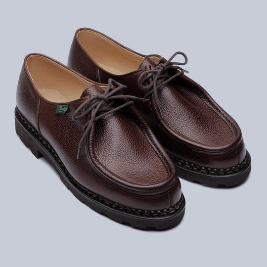 Brown Grain Leather Michael Shoes