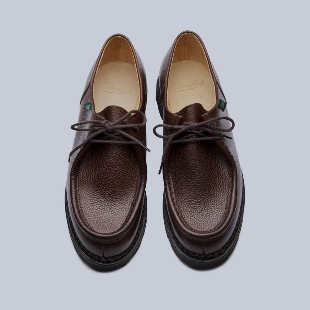 Brown Grain Leather Michael Shoes