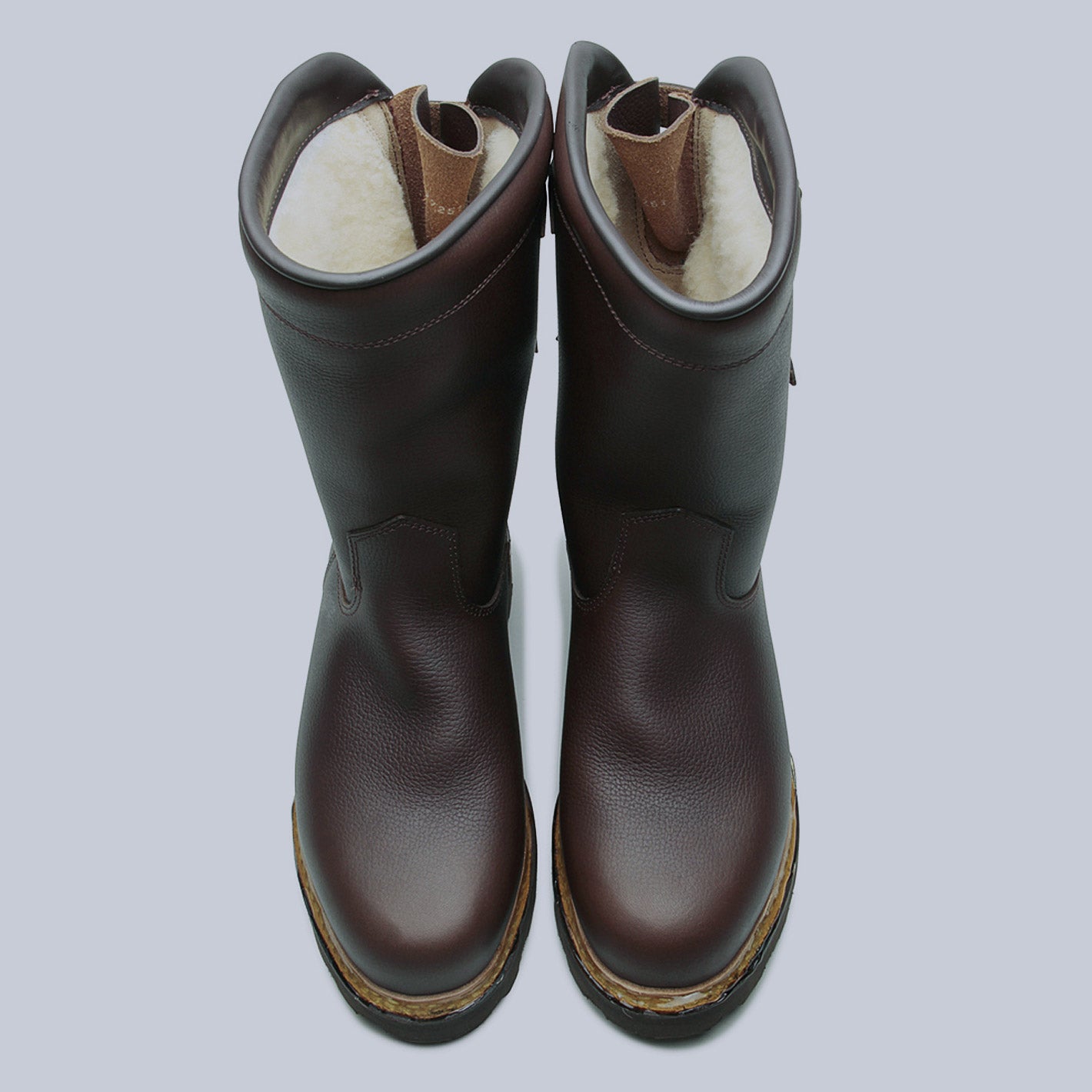 Brown Leather Sanglier Sheepskin Boots Lund Lund