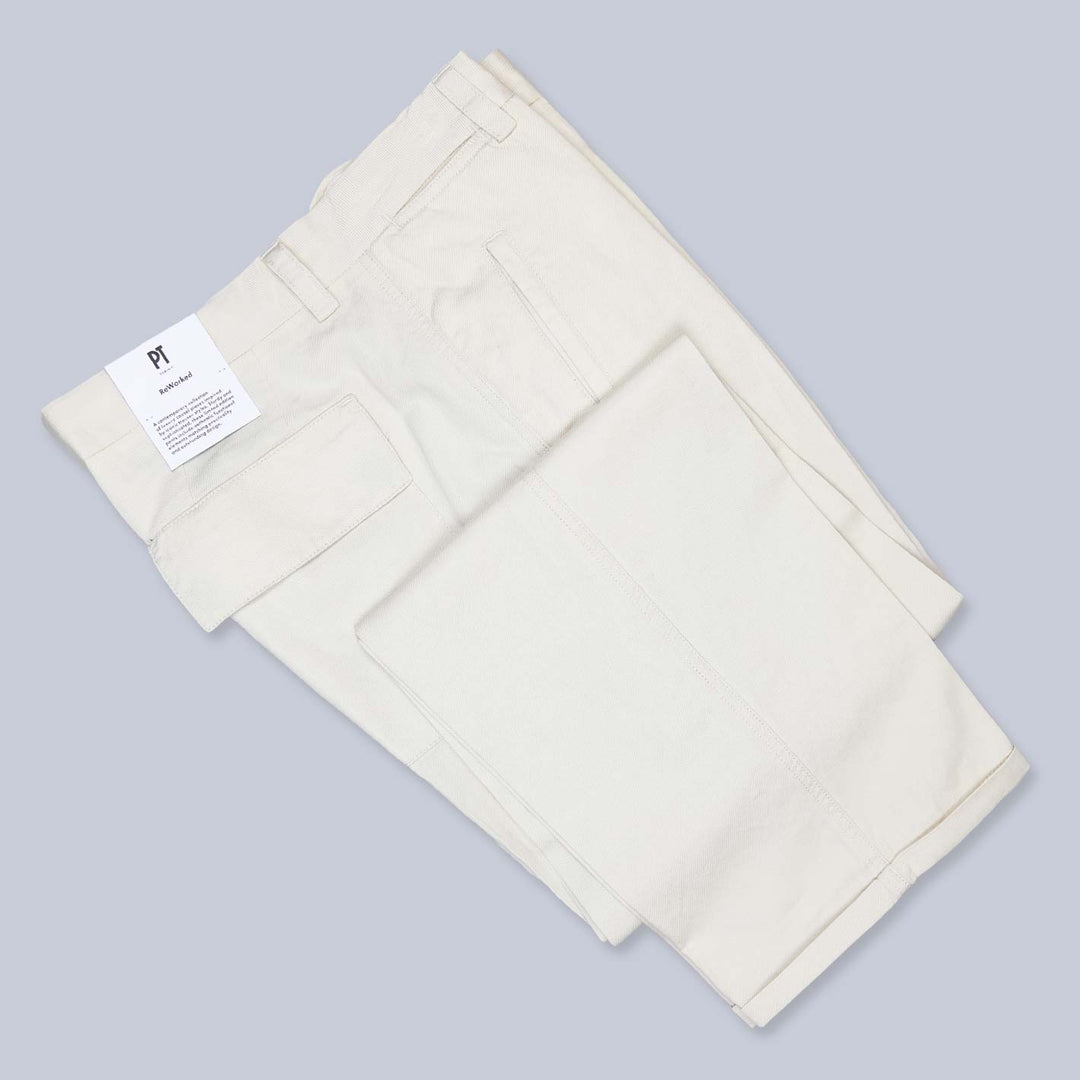 Beige Workwear Cotton Linen Trousers