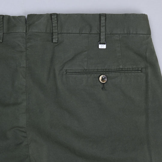 Dark Green Summer Cotton Slim Fit Trousers