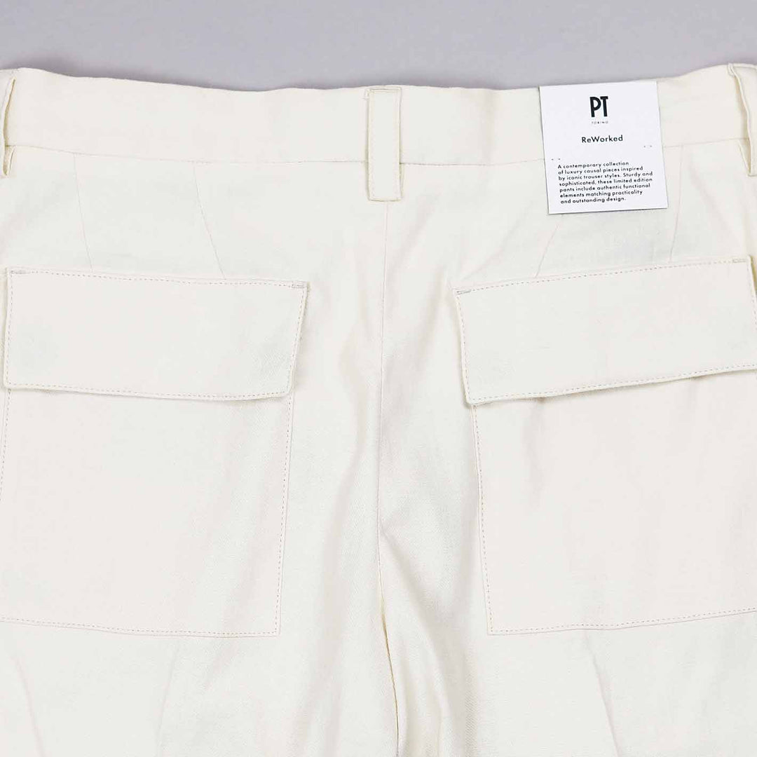 Ecru Workwear Cotton Linen Trousers