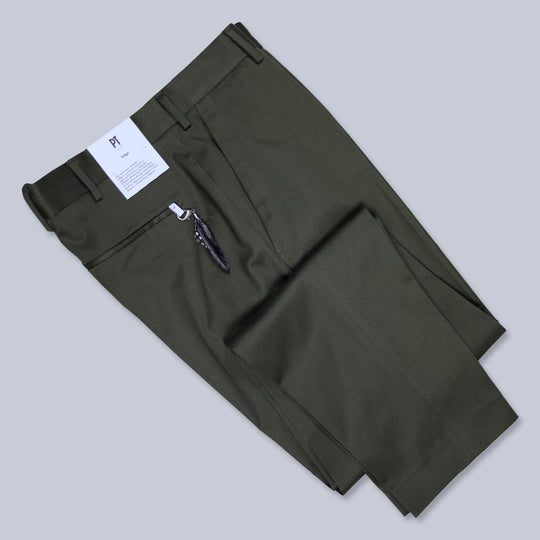 Green Cotton Rebel Fit Trousers