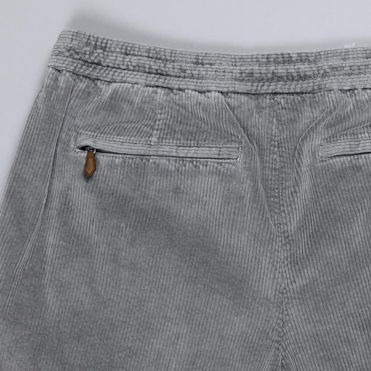 Grey Drawstring Corduroy Trousers