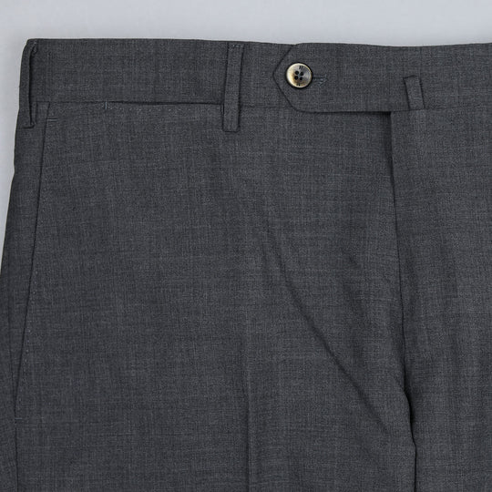 Grey Tropical Wool Slim Fit Trousers