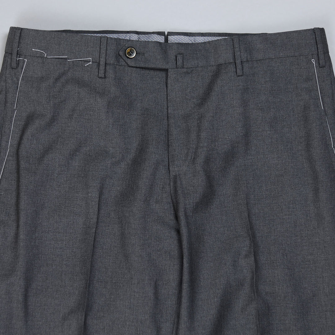 Grey Wool Cashmere Slim Fit Trousers