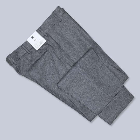 Grey Wool Cashmere Flannel Trousers