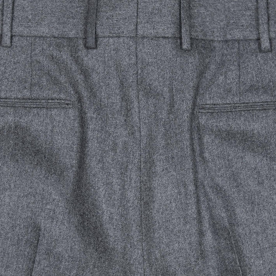 Grey Wool Cashmere Flannel Trousers